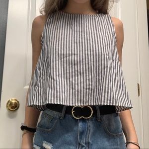 Cute Striped Loose Flare Tank Top